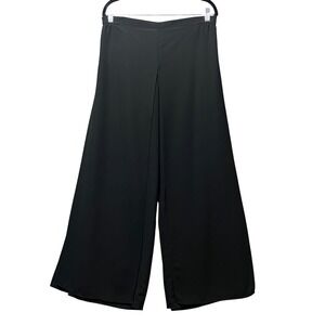 Vintage Fantazia Double Layer Palazzo Pants Black Chiffon Overlay Wide Leg USA M